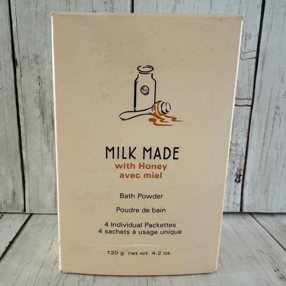 Vintage Avon Milk Made with Honey Bath Powder 4 Packettes 4.2 oz 2001 New Box